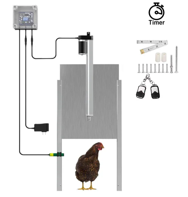 
automatic chicken coop door with timer controller 