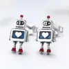 BAGREER SCE477 Jewelry Factory Cute Robot Shaped Simple Fashion Studs Earrings 925 sterling silver Jewelry For Girls Unisex