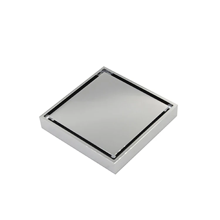 Tile Insert Square Invisible Brass Bathroom Shower Floor Drain Stand Up