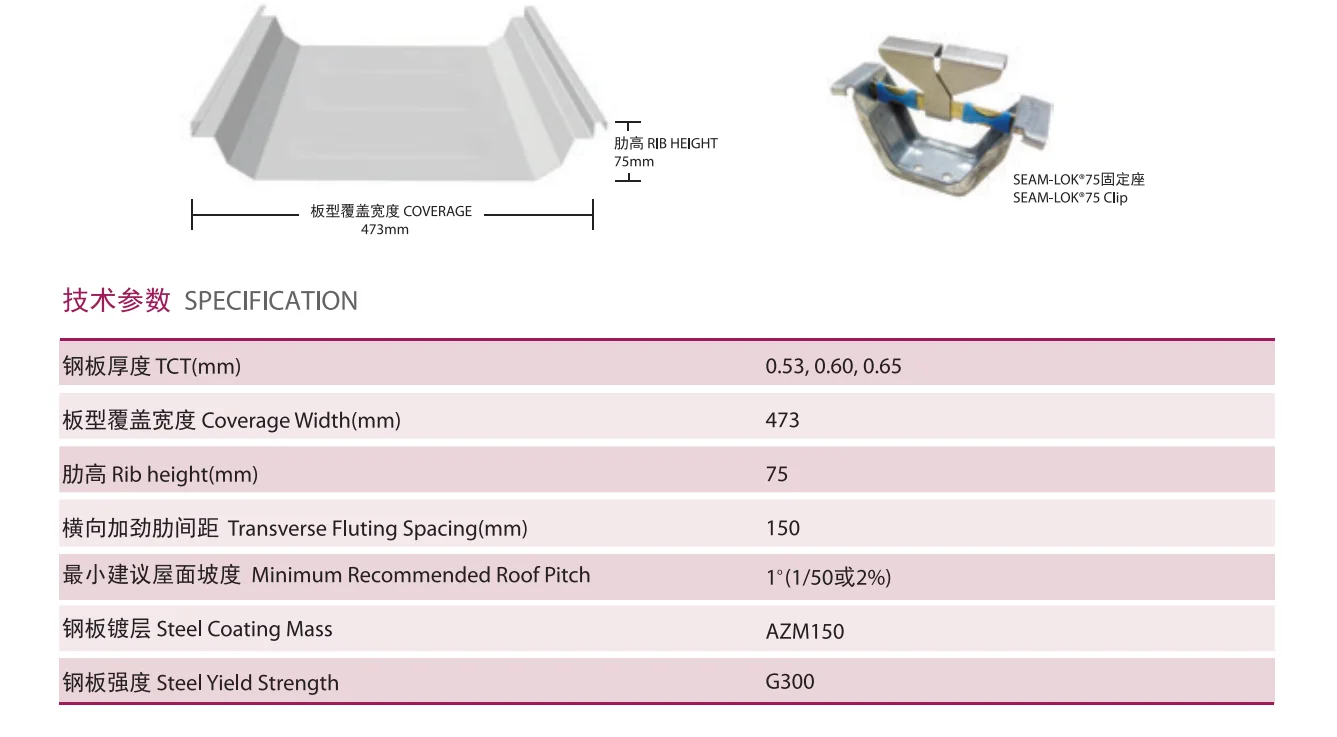 Lysaght Seam-lok 75 Corrugated Gi/gl/ppgi/ppgl Roofing Sheet - Buy ...