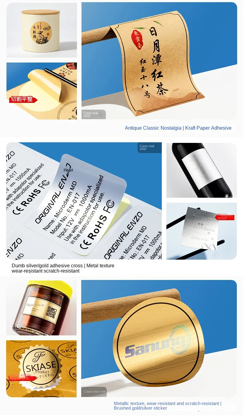 Sticker Batch Code Adhesive Label Sticker Custom PVC Transparent Sealing Multi-Shaped ...