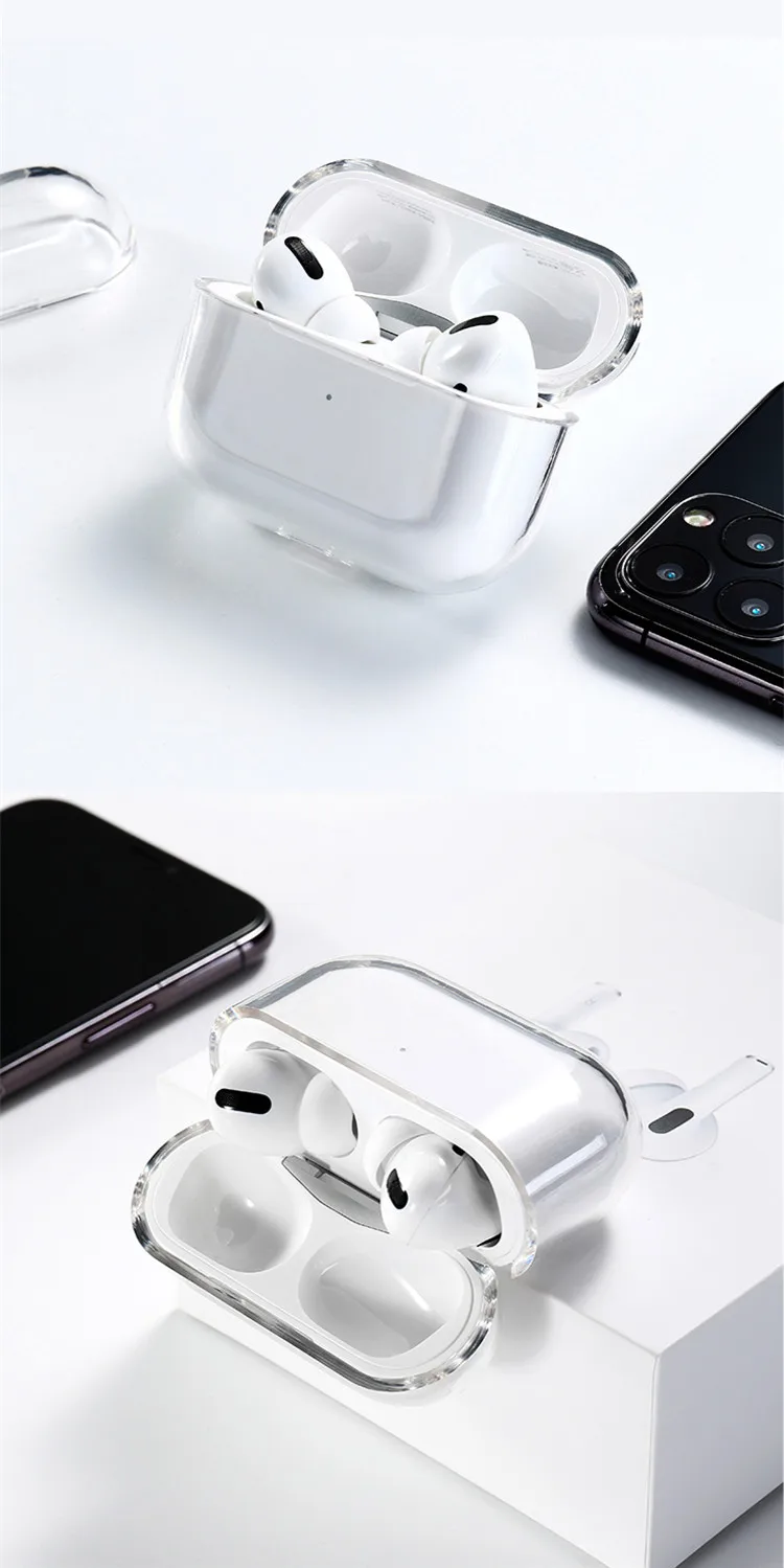 Lonvel OEM LOGO portable transparent color TPU silicone soft case protector cover clear skin for Airpods gen 1 2 charging case