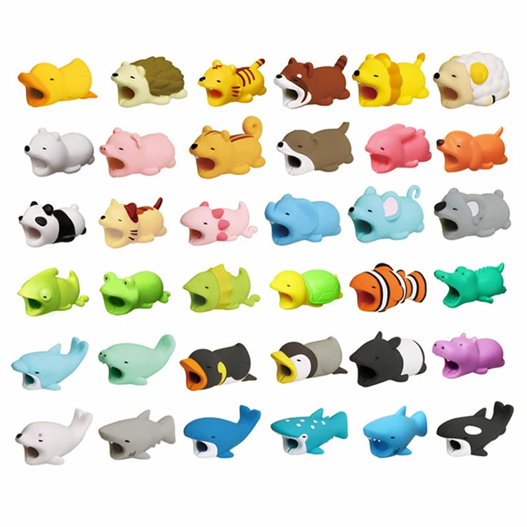 
silicone protective cartoon animal cover protector cable bite for usb cable 