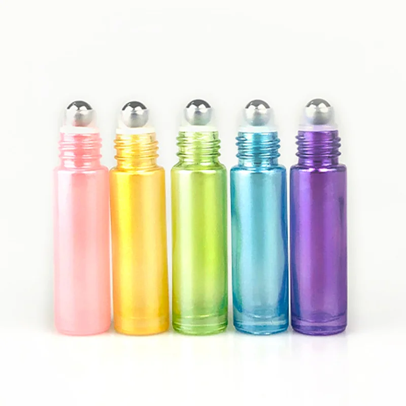 
sample bottle pink green blue amber 1ml 5ml 10ml roll on glass bottle for eyes 
