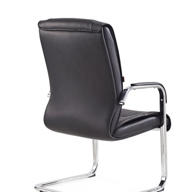 Modern Waiting Room Office Chair Executive Genuine Leather Armrest