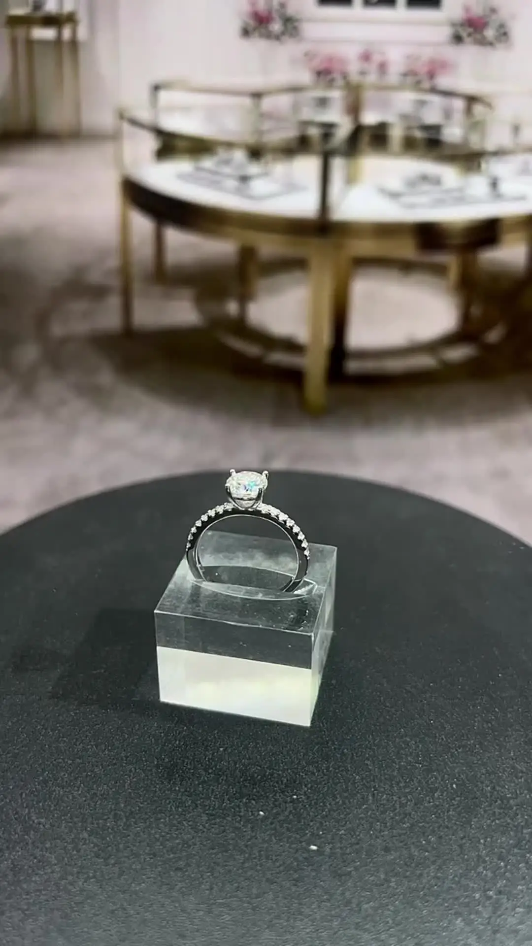 SPJ Luxury 925 Silver Wedding Promise 1ct Moissanite Women Rings 925 Silver  Engagement Rings for Women, image size:1080x1920