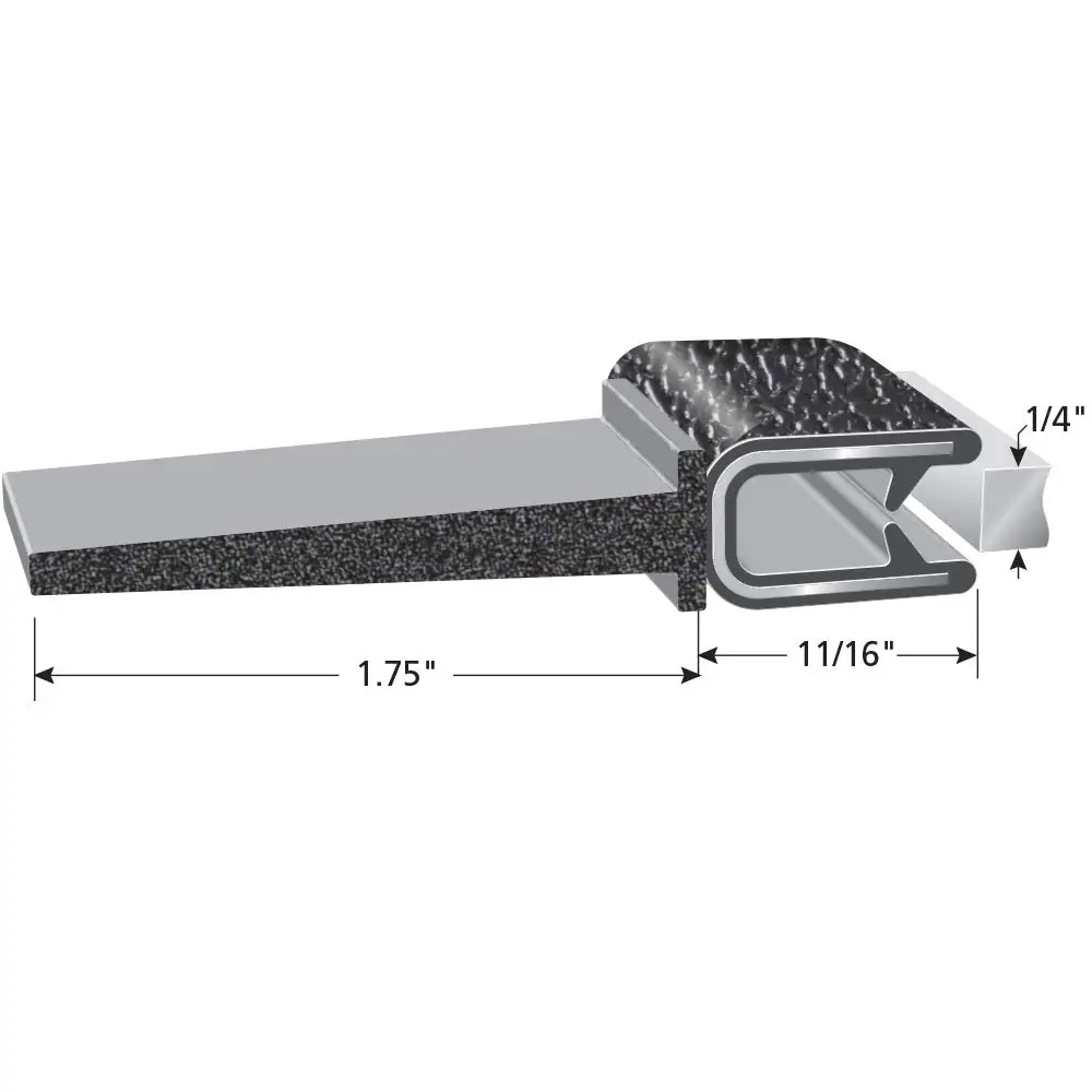 Foam And Solid Rubber Epdm Coextrusion U Shape Edge Trim Flap Seal Trim