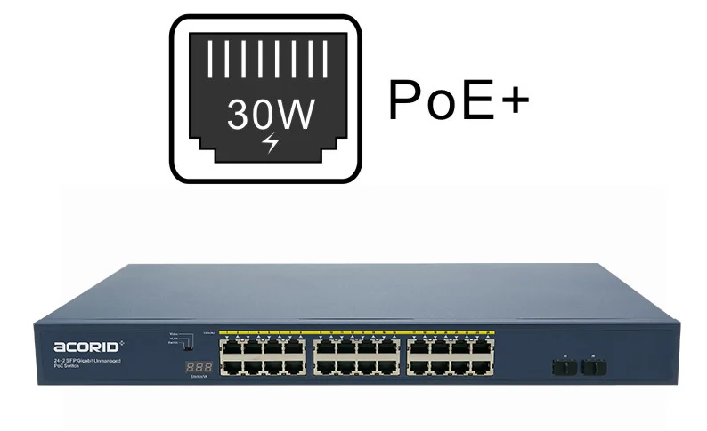 24 ports fast ethernet cctv switch poe with gigabit uplink for