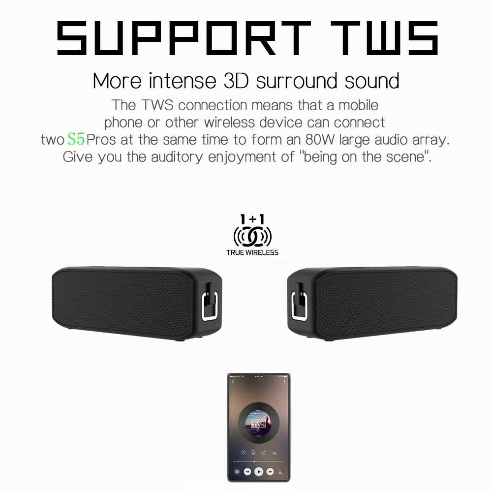 20W Loudspeaker Box Great BT Hifi Stereo High Quality Mini dj Portable Wireless Bluetooth Speakers - ANKUX.COM