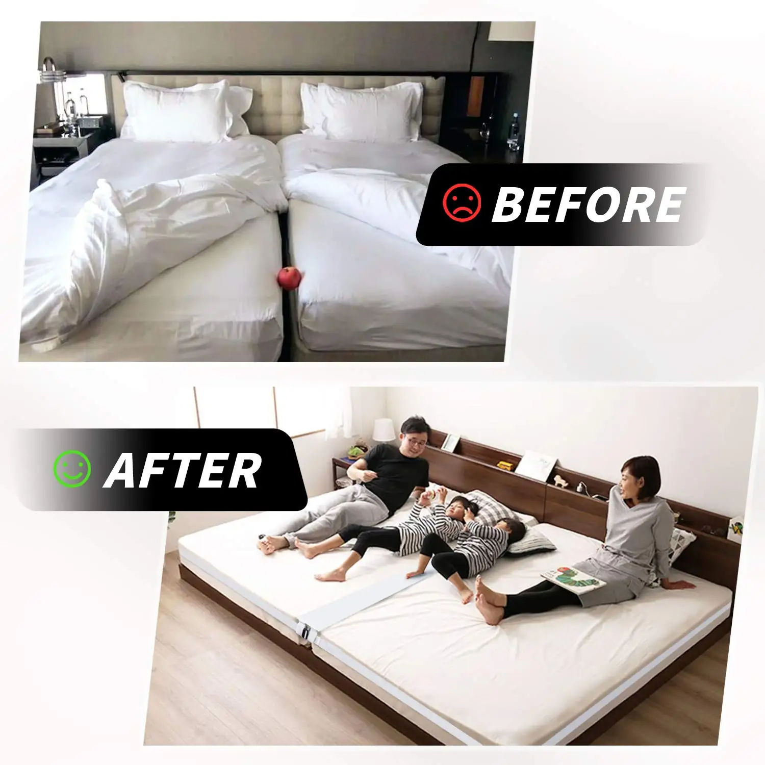 Ya Shine Adjustable Foam Bed Bridge Mattress Connector Bed Bridge Twin