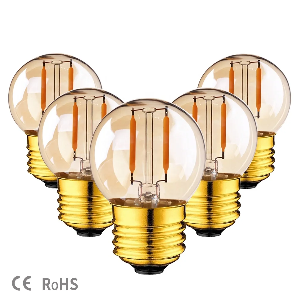 G40  LED Outdoor String Light Bulbs Glass Shell Pendant Chandelier Retro Vintage Style Hanging Lights Filament Bulb