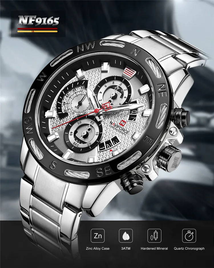 Naviforce chronograph hot sale watch