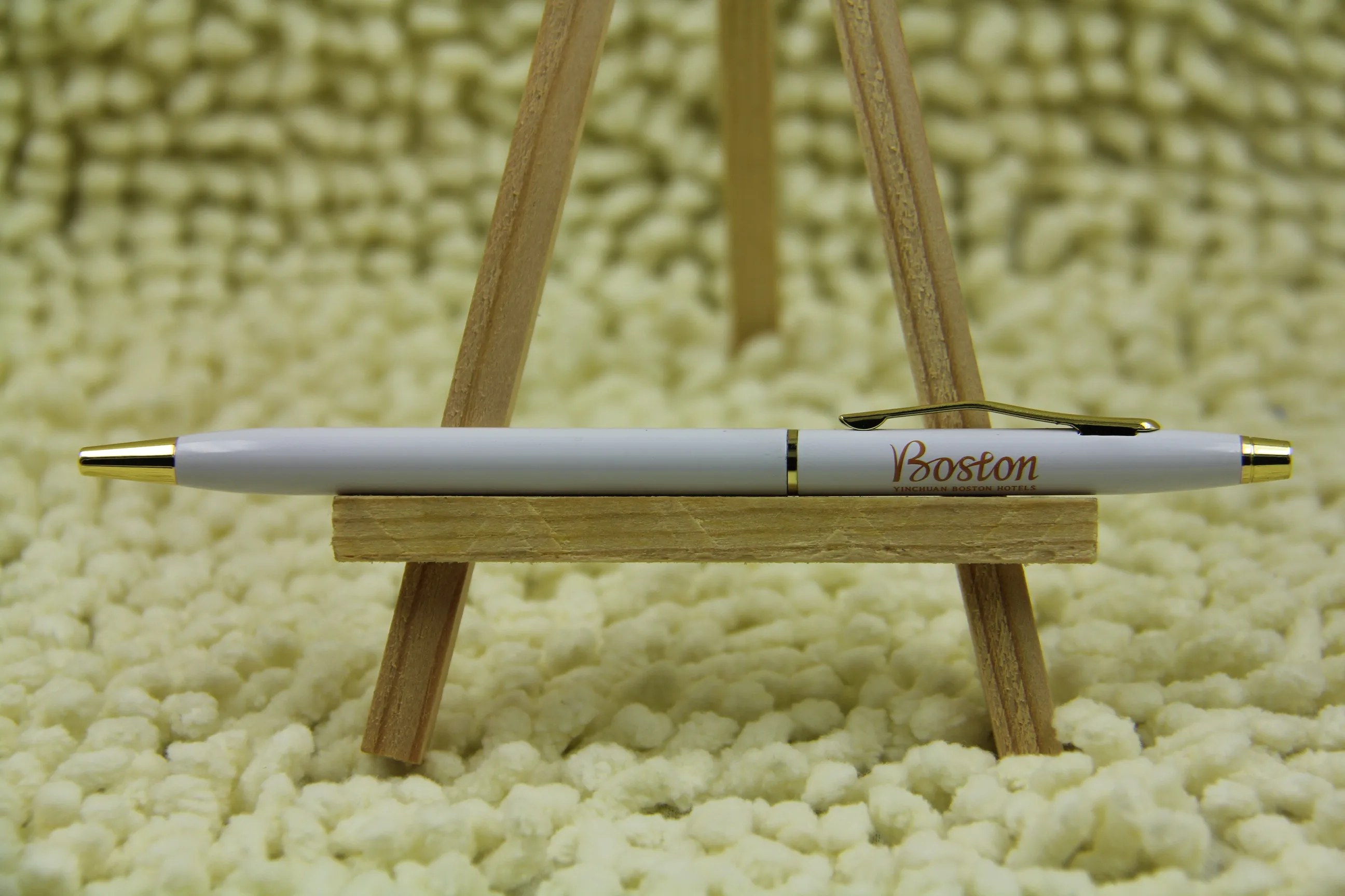 promotional custom logo printed slim cross aluminum ball pen