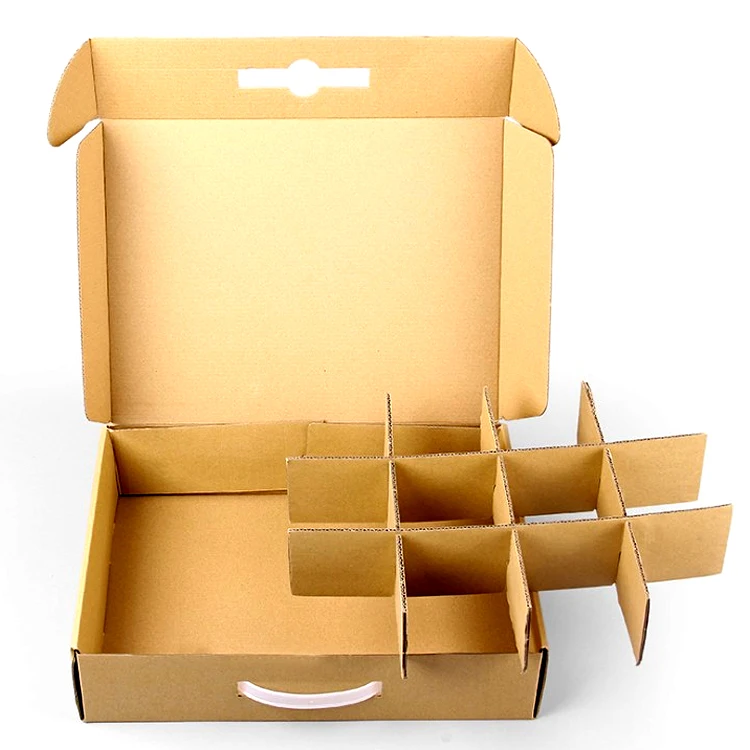 Custom Recyclable Corrugated Cardboard Box with Dividers for Gift ...
