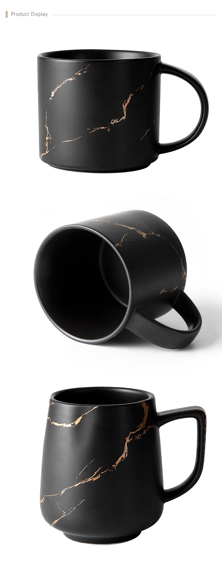 product-400ml 450ml Restaurant Hotel Cafe Use Black Gold Ceramic Porcelain Coffee Mug Cup-Two Eight-1