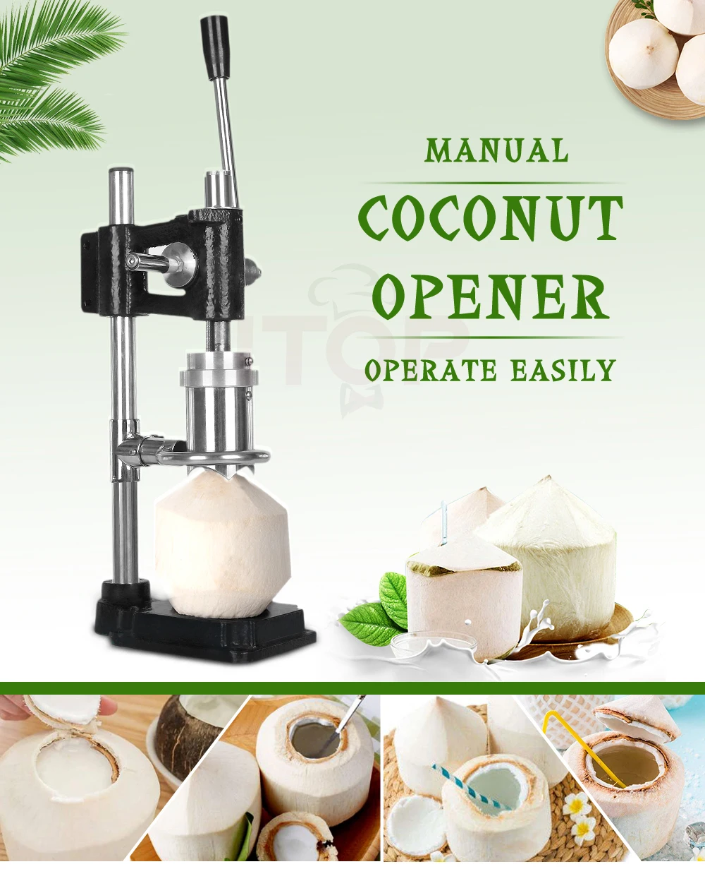 Stainless Steel Portable Coconut Opener For Fresh Green Coconut Water Open Tools 