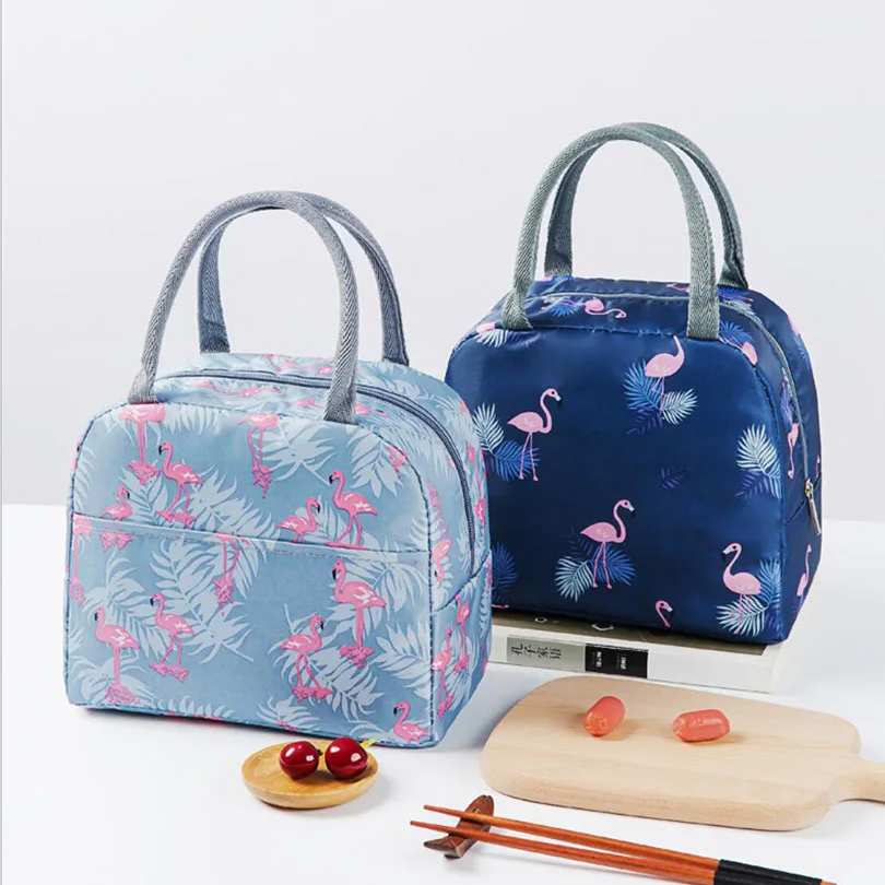 2023 Insulated Lunch Bag Thermal Custom Flamingos Printing Tote Bags ...