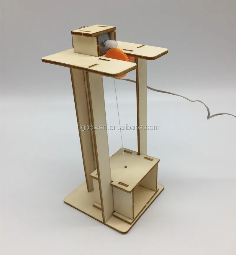 Creative DIY Electric Lift Handmade Elevator Model Children Assembled Toys