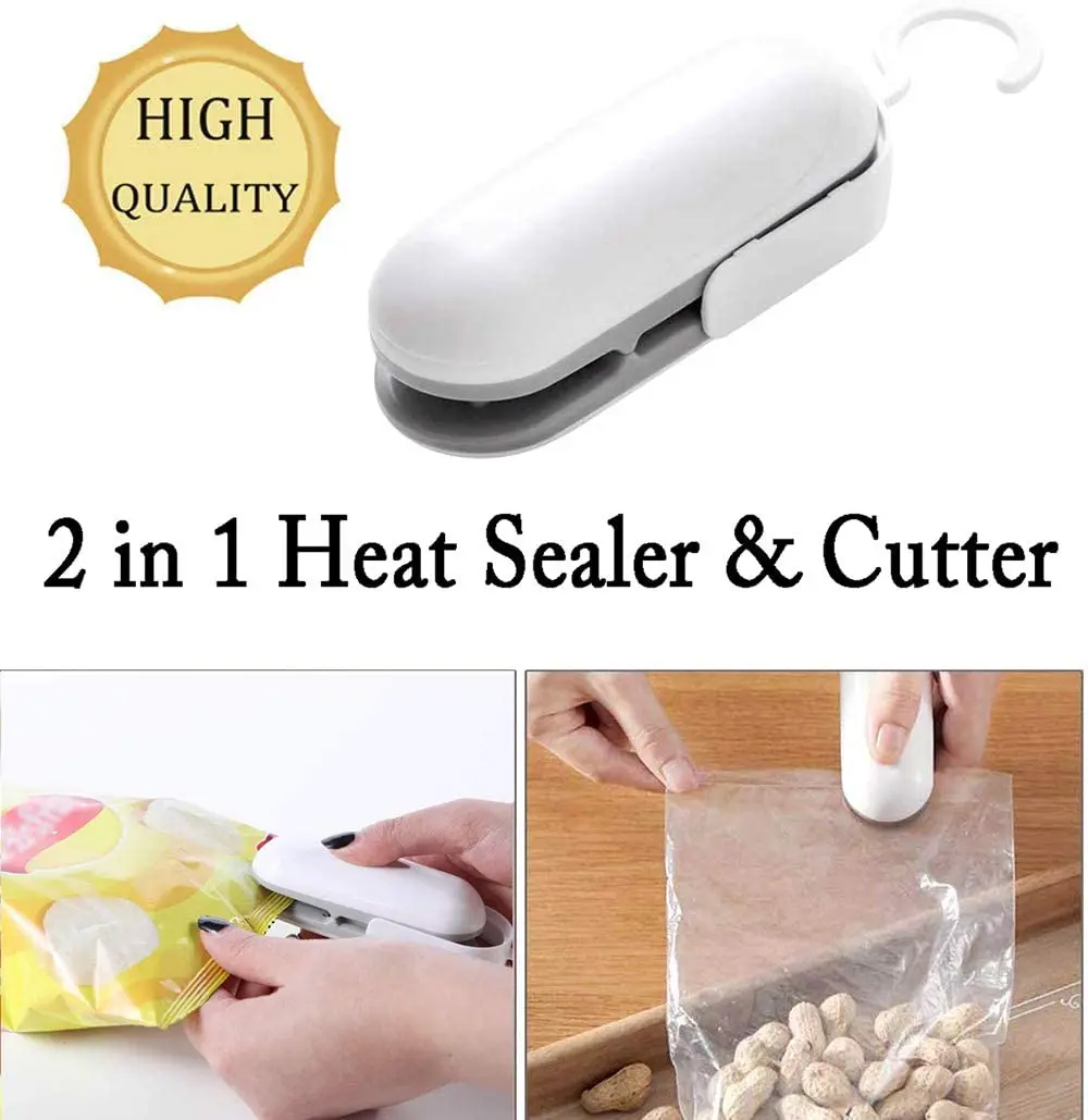 Mini Bag Sealer 2 In 1 Heat Sealer & Cutter Battery Powered Portable