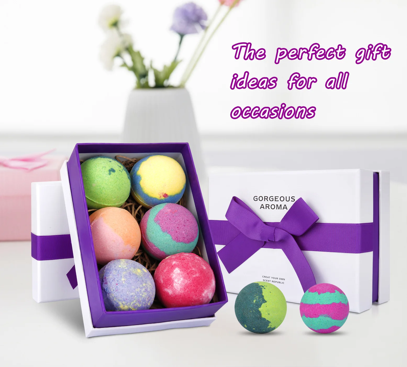 High quality hot selling premium bath bomb gift set rose bath bomb