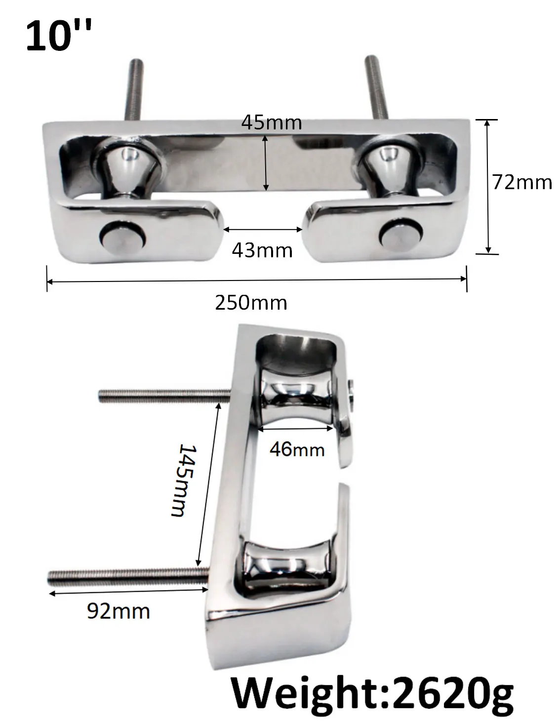 Marine Bow Fairlead Roller Chock With 2 Wheels 316 Stainless Steel For