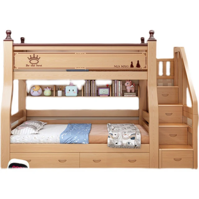 Kids Bedroom Furniture Children Bunk Bed With Stairs Children Bedroom Set Customized Wood Logo