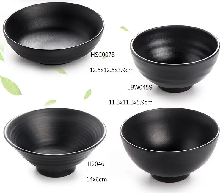 High Quality Black Melamine Bowls Melamine Chinese Soup Bowls For