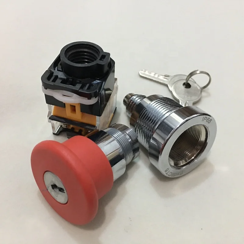 Explosion-proof emergency stop button with key Mushroom Head Lock Emergency Switch Old money