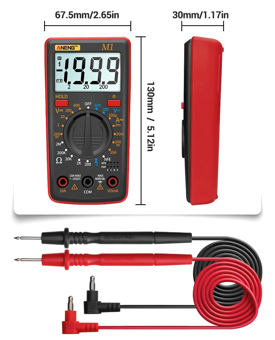 ANENG M1 Kỹ Thuật Số Vạn Năng EsrMeter Multimetro Tester True Rms Multimeter Kỹ Thuật Số Xét Nghiệm Đa Meter Richmeters Dmm 400a 10A