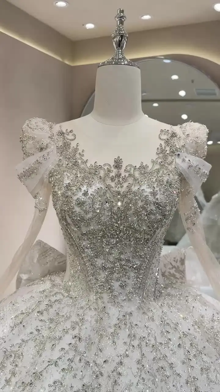 sachin and babi light blue dress paris in paris Glitter Crystal Stone Embroidered Long Wedding Dress Veil  230 Cm Off-White with Comb- Trendyol main image 1