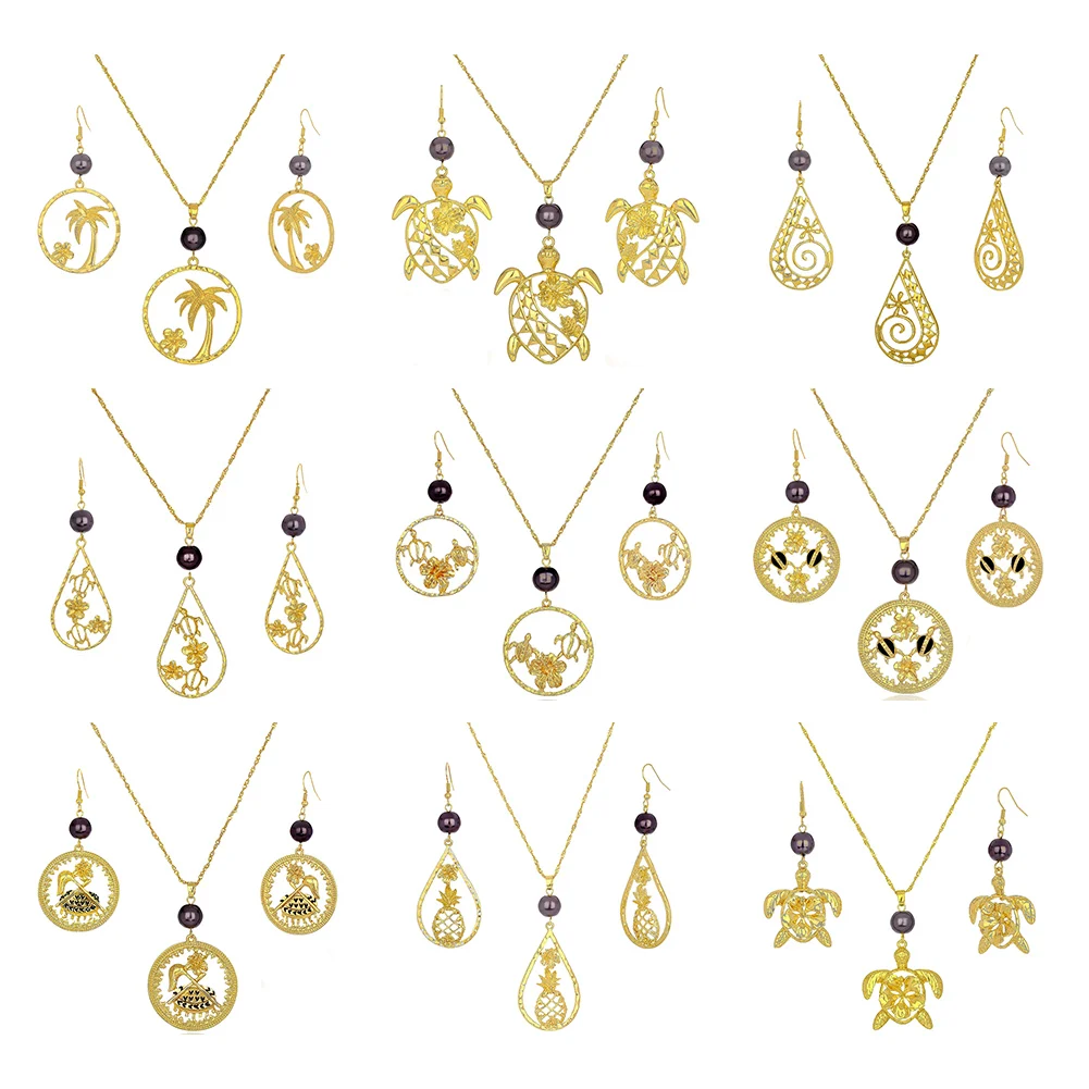 

Hawaiian earrings ets,1 Piece, 14k gold plate