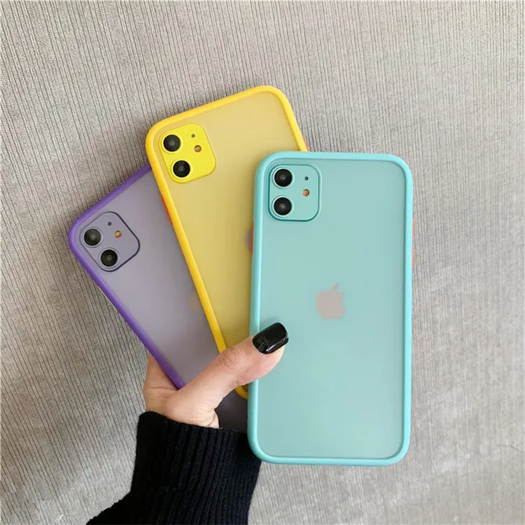 Mint Hybrid Simple Matte Bumper Phone Case  For iPhone 11 Pro Max XR XS Max 6S 8 7 Plus Shockproof Soft TPU Silicone Clear Cover