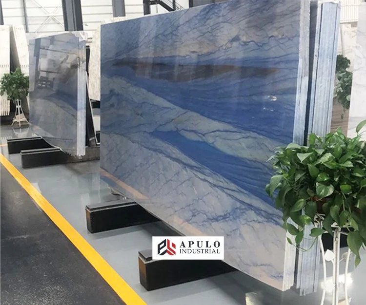 浅蓝色和白色的azul bahia macauba macaubas带脉的石材marmara大理石