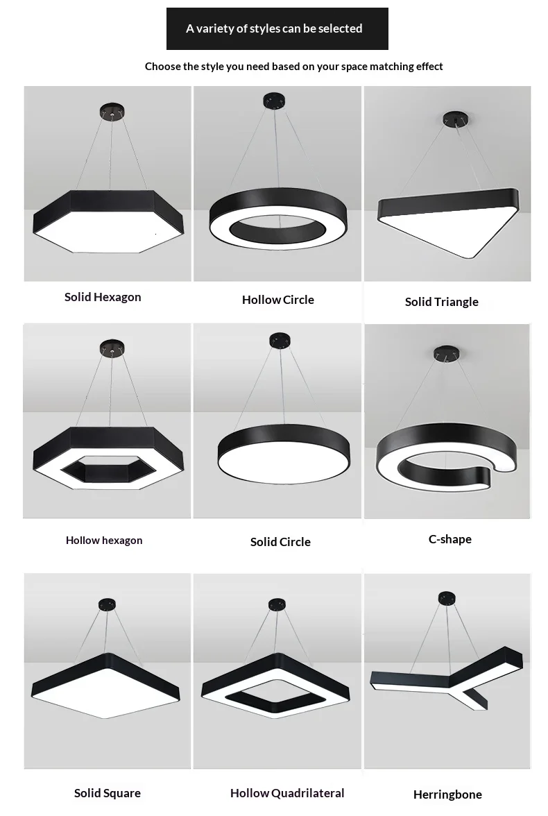 product led shaped star creative irregular hexagonal pendant light for office gym shopping mall supermarket energy efficient-4