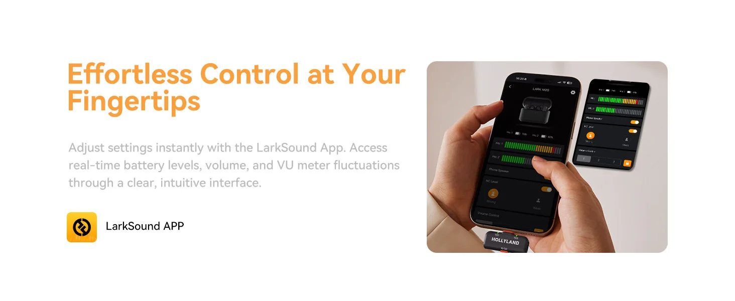 Hollyland Lark M2S XLR Plastic Wireless Lavalier Microphone with Noise Cancelling Function