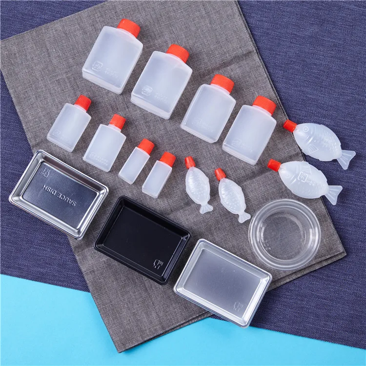 30ml Mini Rectangle Fish Shaped Sushi Soy Sauce For Sushi Plastic
