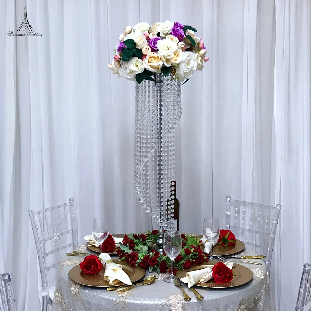 Tall crystal chandelier table top centerpieces for weddings decoration