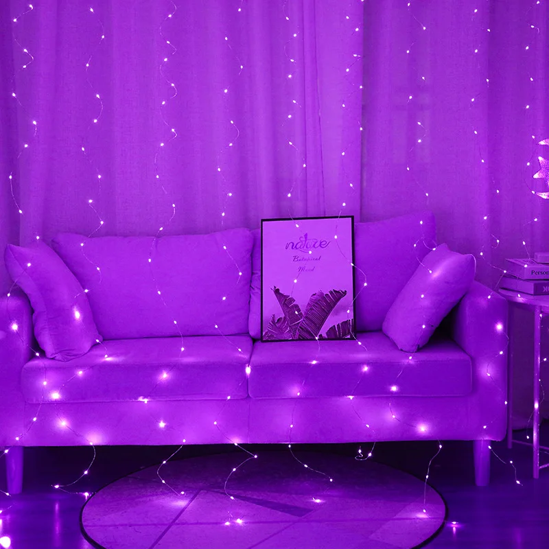 twinkle star 300 led window curtain string light