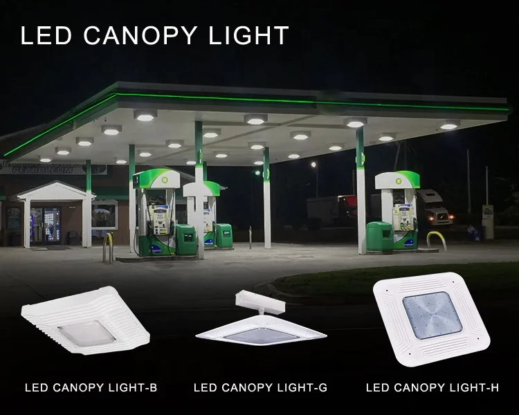 Details about   80W LED Canopy Light Gas Station Ceilling Lights Fixture 600W HID/MH Equivalent 