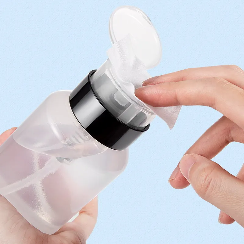 Nail Polish Remover Dispenser Bottle Push Down Empty Container Lockable