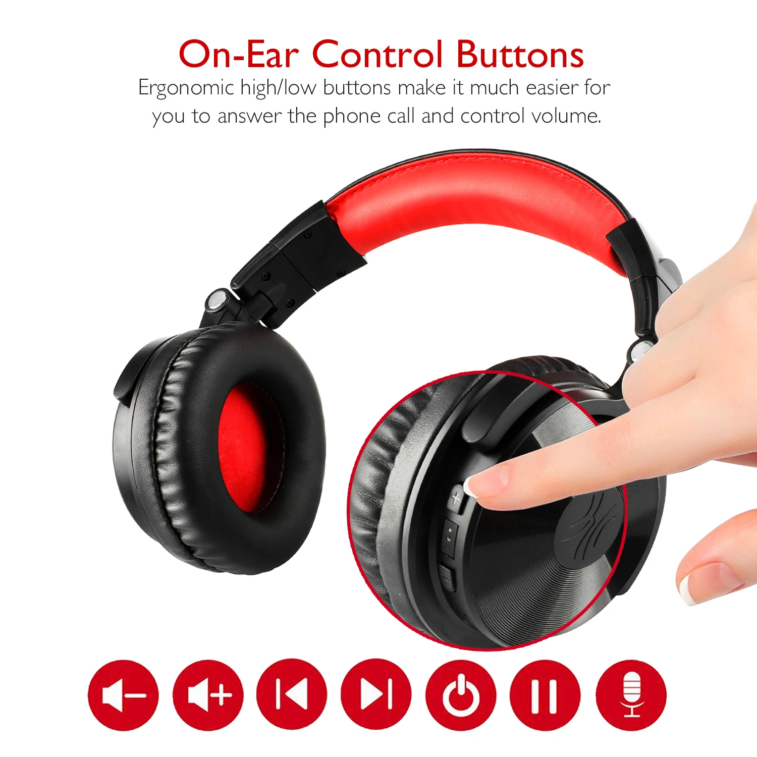 OneOdio Bluetooth Kopfhörer Over Ear Kabellose Musik Headphones mit Mikrofon für 