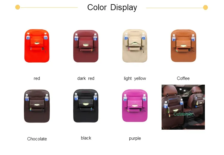 new design car back front seat protector organizer with lots of pockets