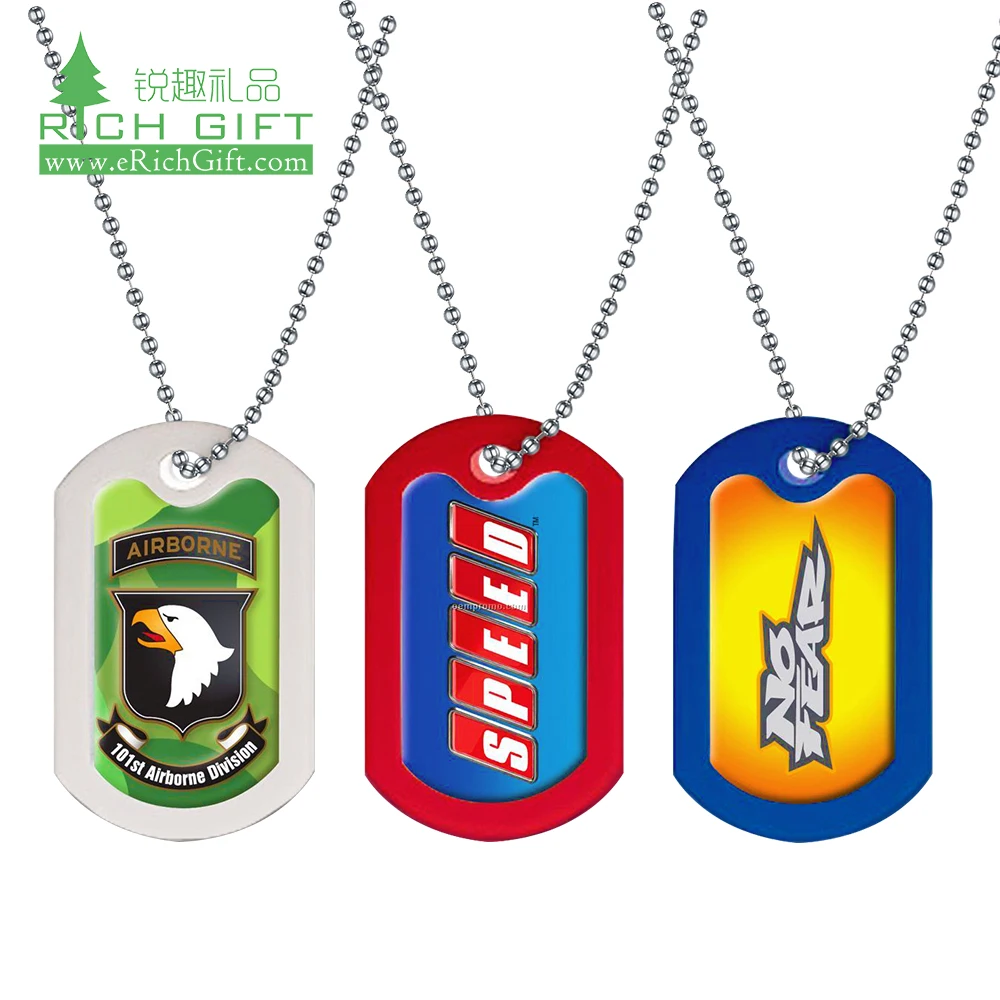 High Quality Custom Metal Aluminum Alloy Sublimation Epoxy Printing Logo Pendant Stainless Steel