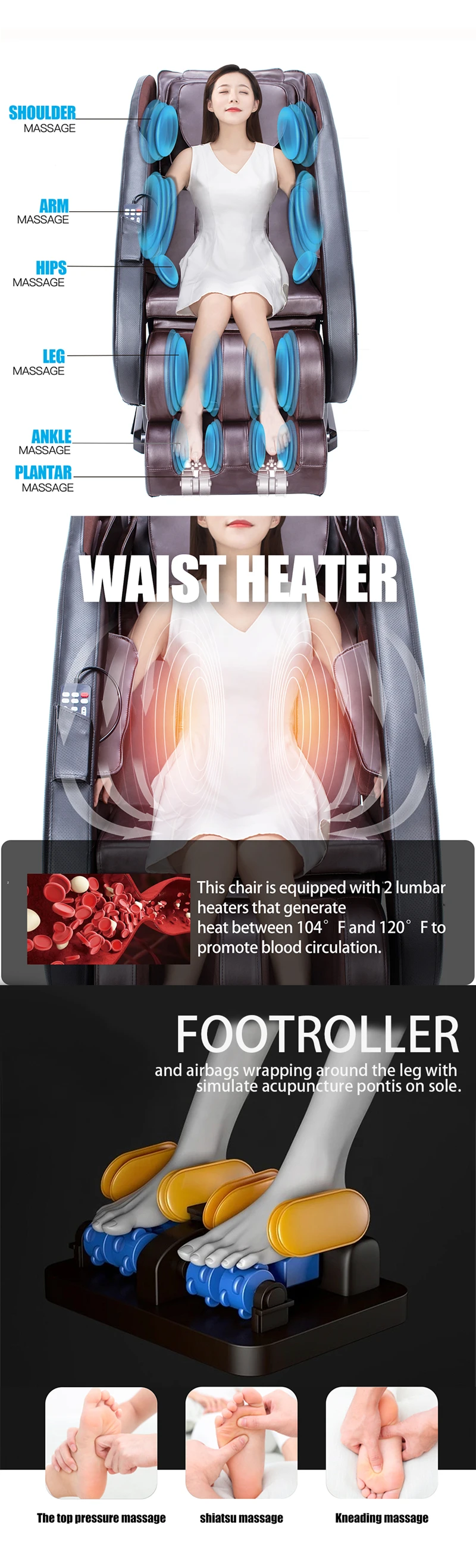 Best Electric Massage Chair Recliner With Full Body & Head Massager