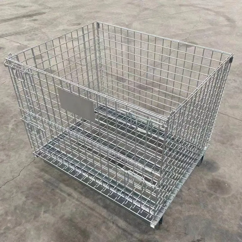 Stackable Collapsible Metal Storage Wire Mesh Warehouse Steel Basket ...