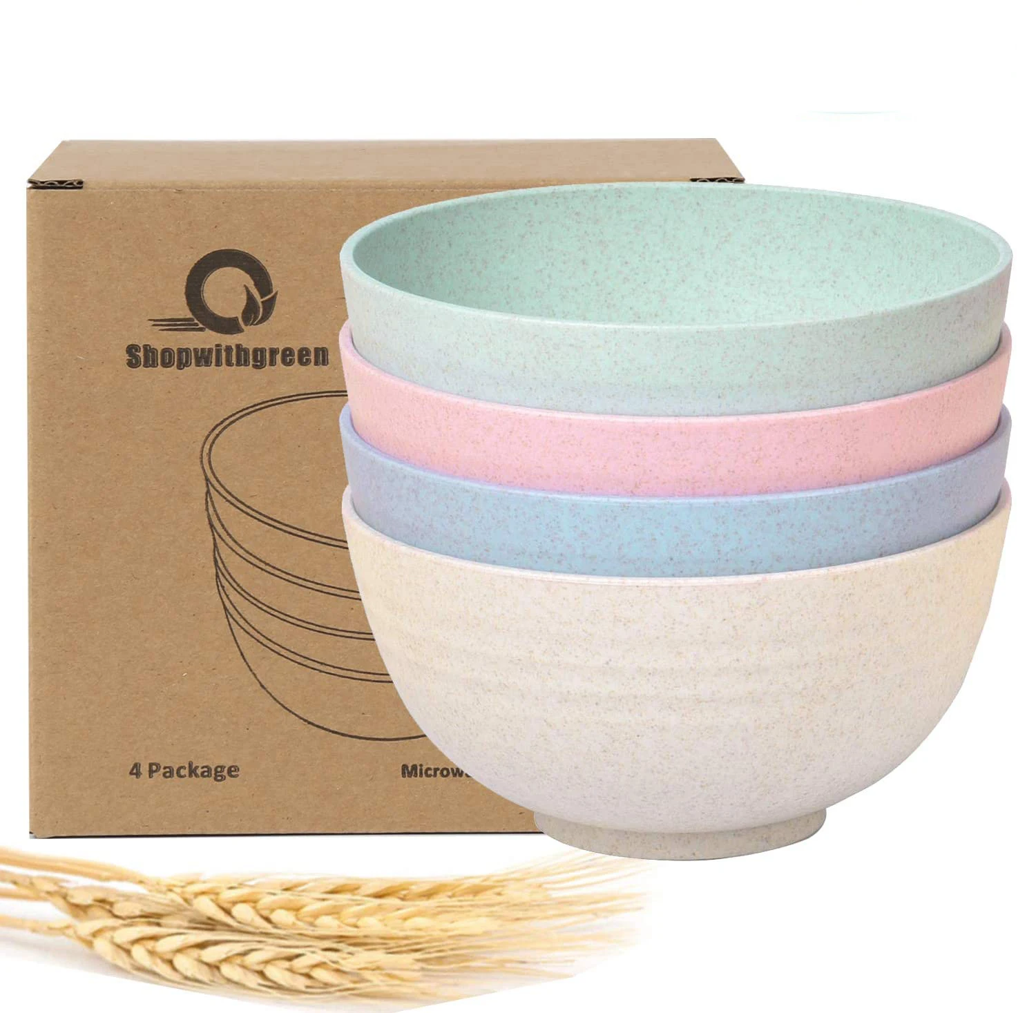 
Natural Eco Friendly Wheat Straw Bowls Set 4 Pieces Set Wheat Fiber Bowl Set 