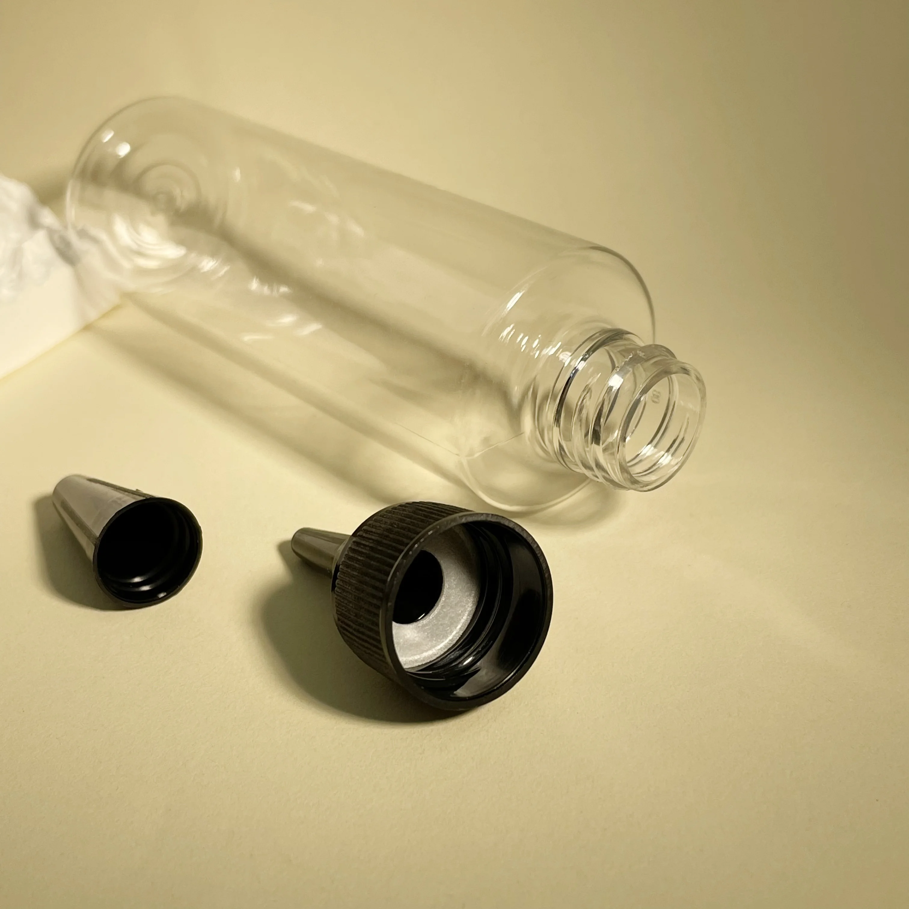 product 100ml 120ml c lear plastic bottle with black twist cap lotion hair oil shampoo pet squeeze bottle-6