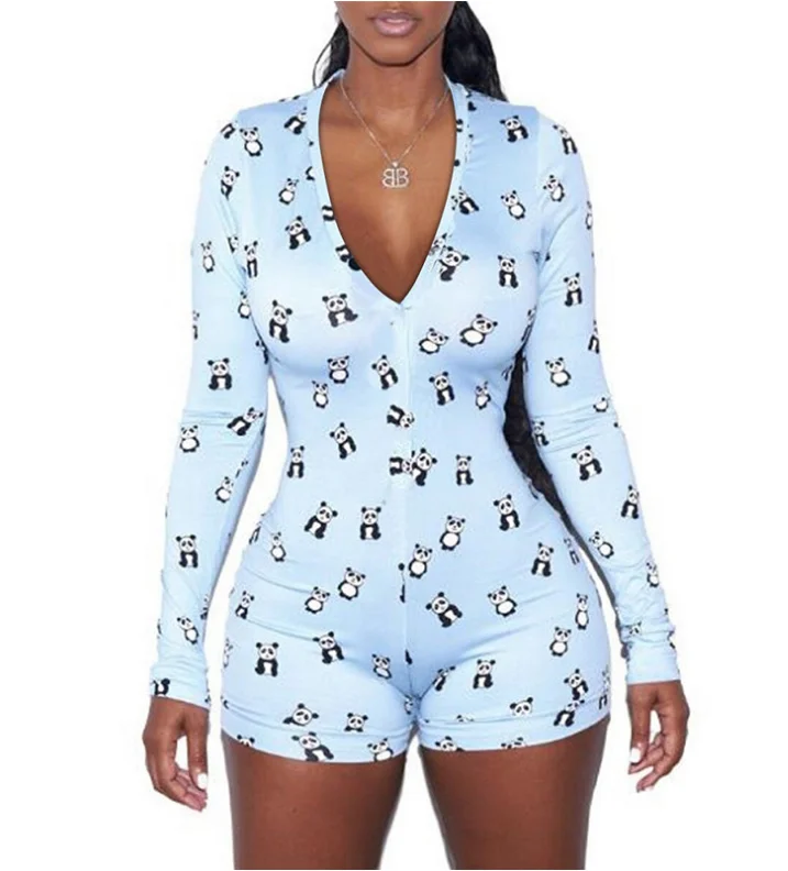 Sexy Hot V Neck Women Print Button Crotch Facecover Two Piece Long ...