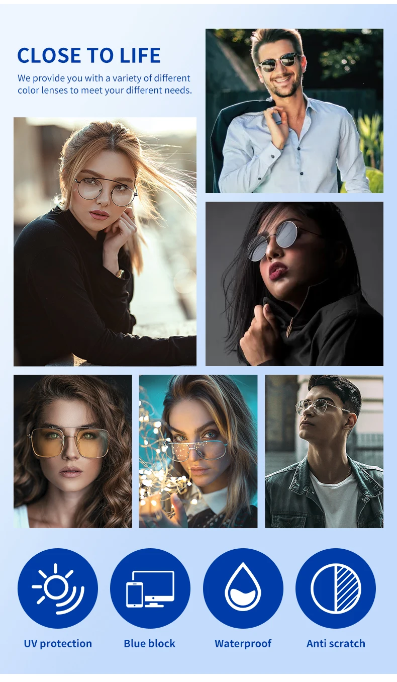 Factory Wholesale Price Cr39 Anti Blue Ray Hc 1.56 Blue Cut Single