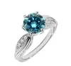 Female Square Ring Luxury Rings for Women Filled Crystal Blue Zircon Ring Wedding Band Promise Engagement Jewelry Gifts